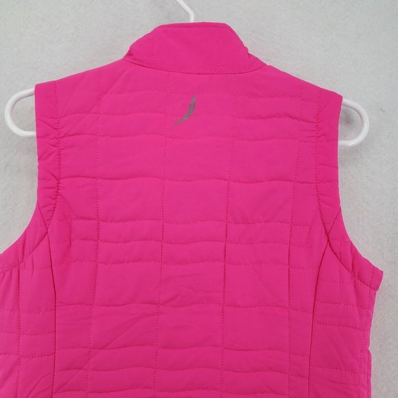 EXERTEK Vest Women's Full Zip Quilted Pockets Polyester Bright Pink Size Small - Picture 10 of 12